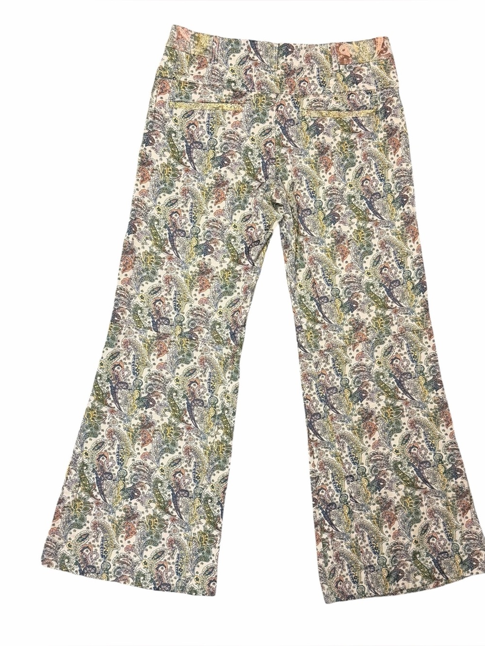 Free People Aster Jacquard Flare Trouser Pants Paisley Boho Tapestry Size 14 - Picture 7 of 15